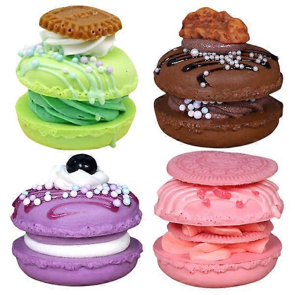 4pcs Artificial Macaron Model Simulated Macaron Model Showcase Display Cake Prop