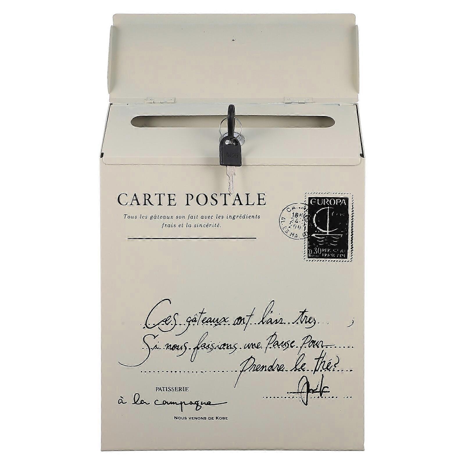 1 Pc Lock Mailbox Retro Letter Box Wall Mount Letter Box Newspaper Mailbox