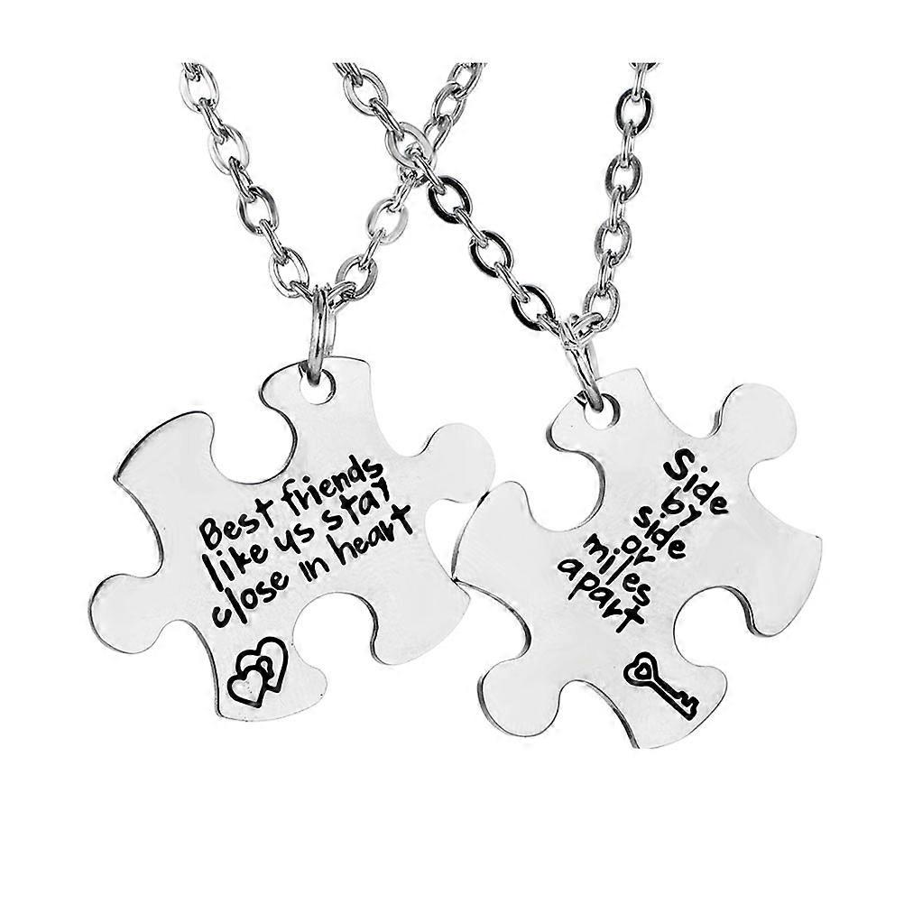 1 ensemble de colliers chics pour meilleures amies, colliers d'amitié à coutures puzzle pour filles