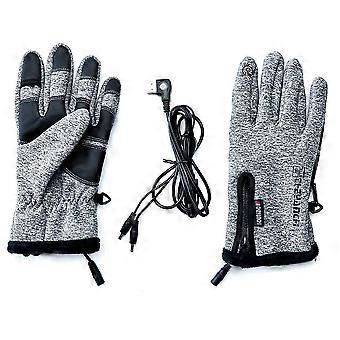 Usb Electric Heated Gloves Winter Warm Multifunctional Fleece Mittens Anti-Slip Touch Screen Bike Cycling Gloves