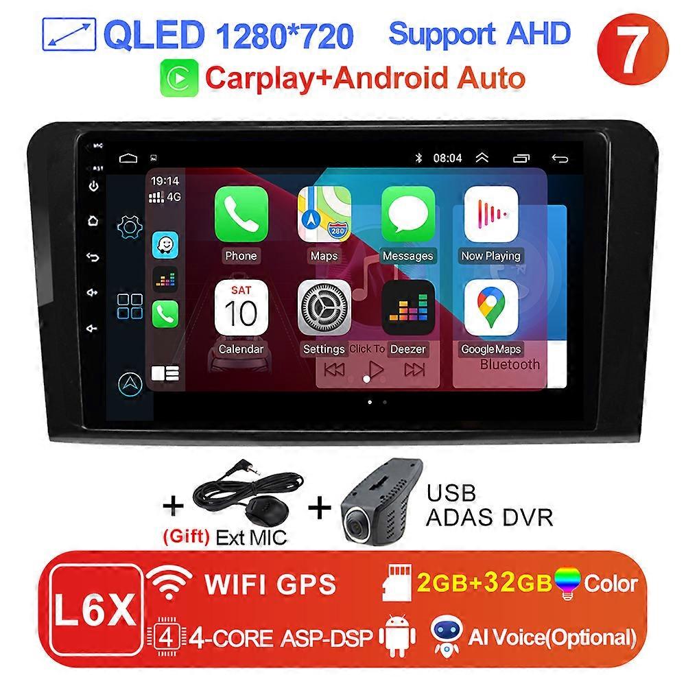 Radio samochodowe LEHX L6Pro 2 DIN Android 11 dla Mercedes Benz ML GL aW164 ML350 ML500 GL320 X164 ML280 GL350 GL450 Carplay Auto Audio
