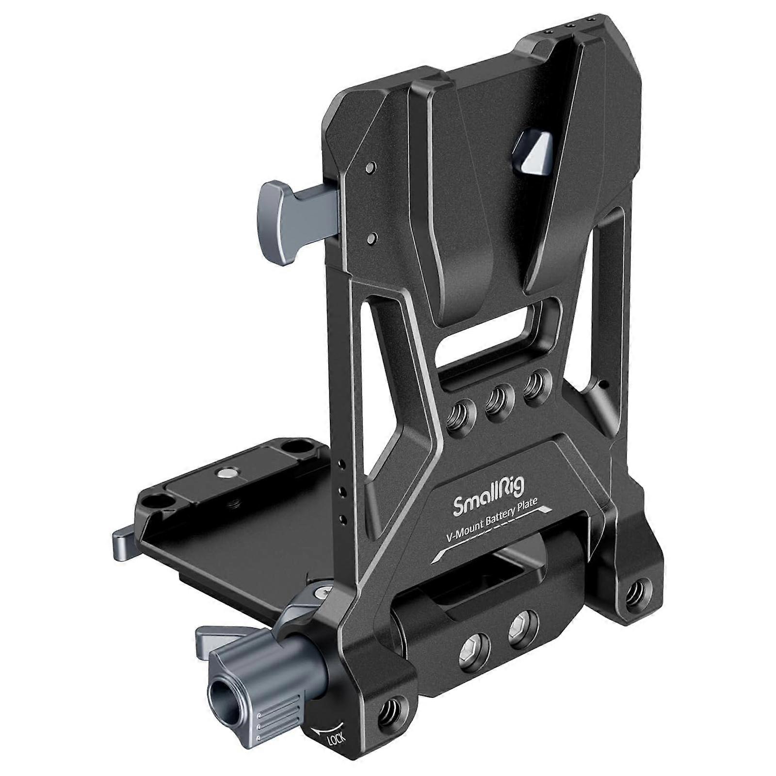 SmallRig V-Mount Battery Plate, V Lock Battery Mounting Plate with 1/4"-20 & 3/8"-16 Threaded Holes, L-Shape Compact & Foldable Tool-Free V Mount Batt