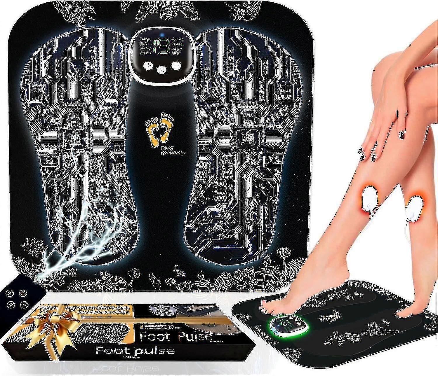 Ems フットマッサージャー ニューロパシーマット - 電動足セラピーマシン: パルス A 軟膏 生体電気足底筋膜炎マッサージ - ポータブル セラピューティック マッスル 20