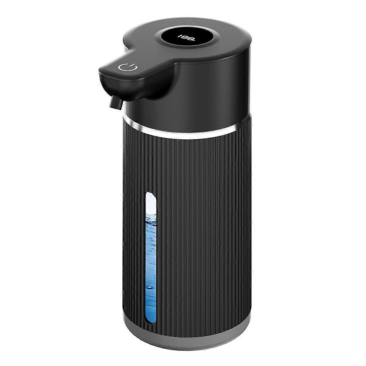 420ML 自動泡ソープディスペンサー 4ギア 赤外線センサー USB充電式ディスペンサー 壁掛け IPX6 ブラック