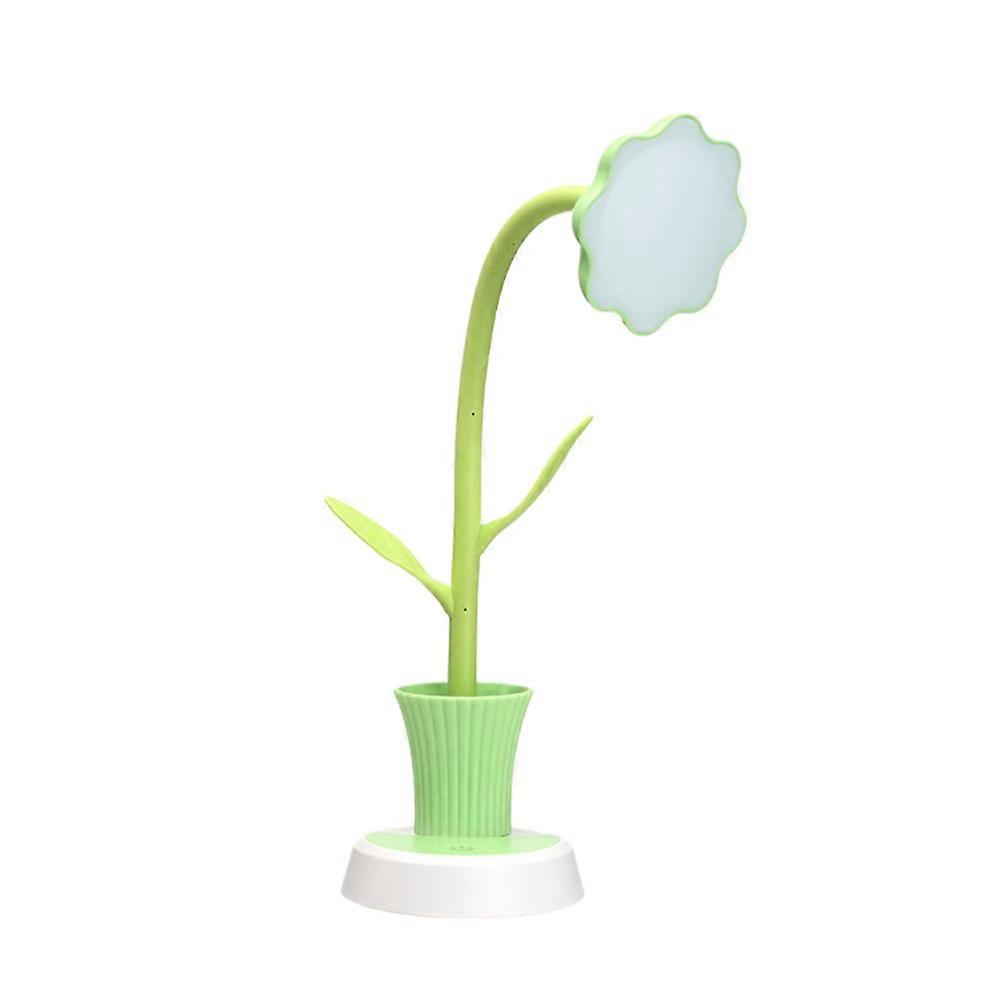 1Pc LED Eye Protection Desk Lamp Rechargeable Touch Control Reading Recharge Lamp for Home OfficeGreen