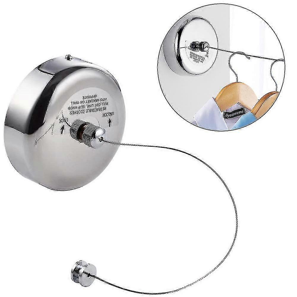 2.8m Stainless Steel Retractable Clothes Rack Expandable Clothes Easy Drying Rack Adjustable Rope