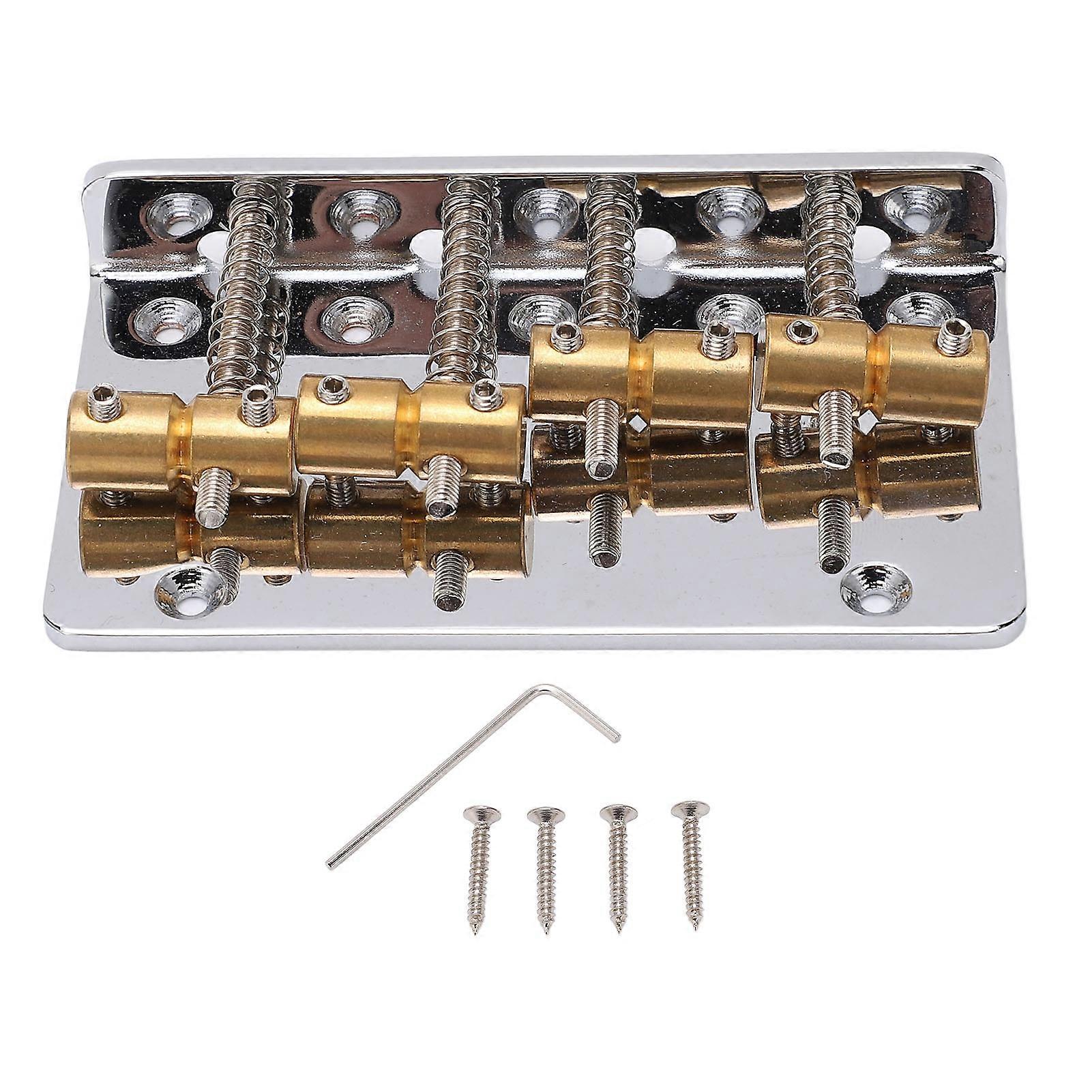 4 String Bass Bridge Assembly Robust Simple Installation Copper Guitar Bridge Saddle for Maintenance