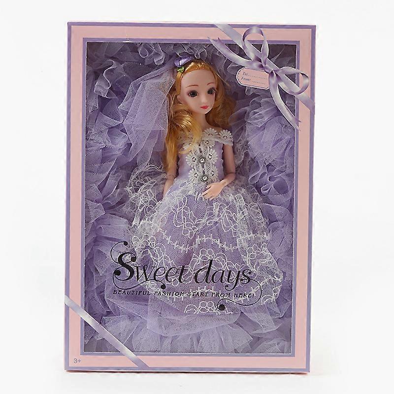 فستان زفاف كبير أميرة دمية لعبة هدية مجموعة هدية عيد الميلاد