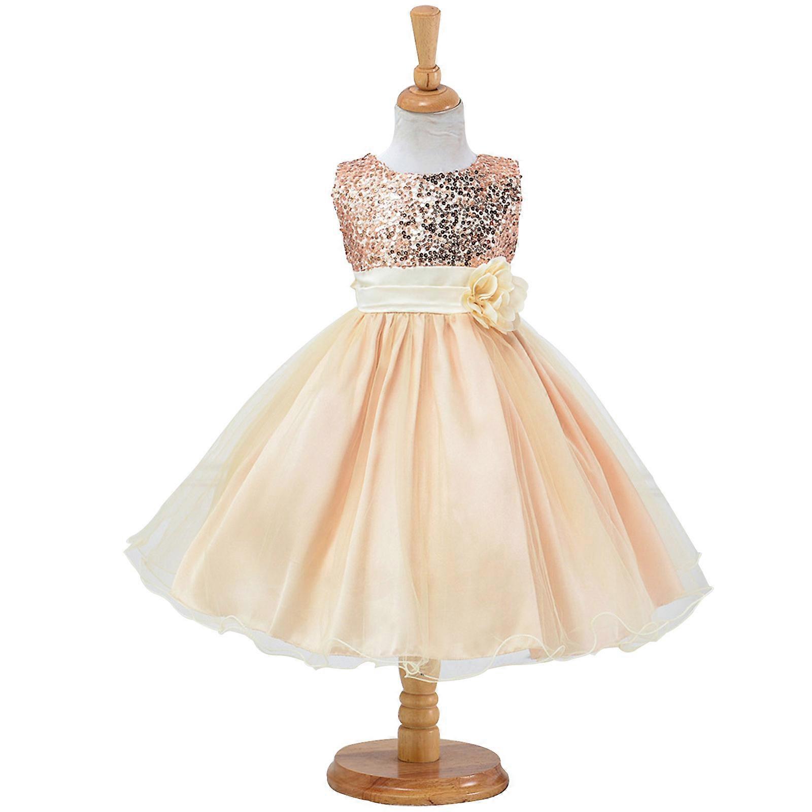 결혼식 신부 들러리 생일 파티 미인 대회를 위한 스팽글 튤 꽃파는 소녀 드레스