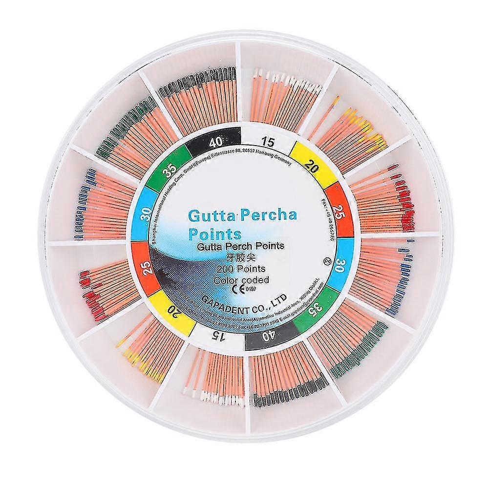 200pcs / Box Dental Gutta Percha Points Tips Endodontic Root Canal Fill Material