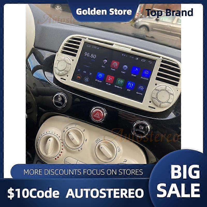 Android 13.0 Car GPS Navigation Head Unit For FIAT 500 2007-2014 Multimedia Player Auto Stereo Radio ISP Screen Auto Electronics
