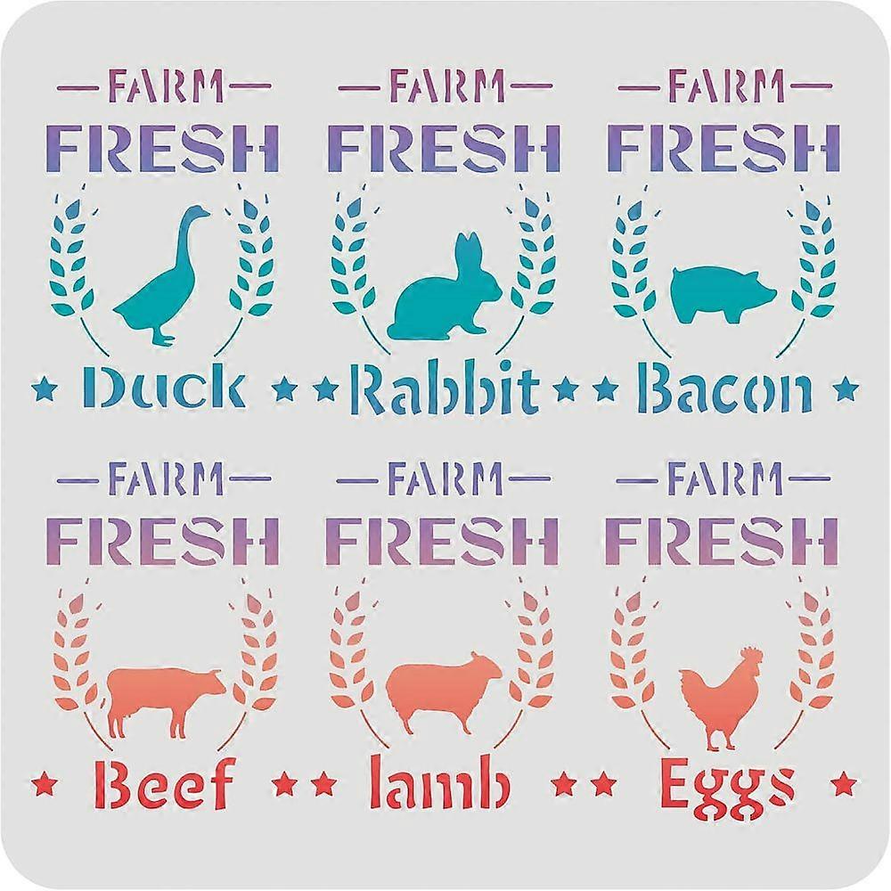 1pc Large Plastic Reusable Drawing Painting Stencils Templates for Painting on Scrapbook Fabric Tiles Floor Furniture Wood Square Animal Pattern 300x3