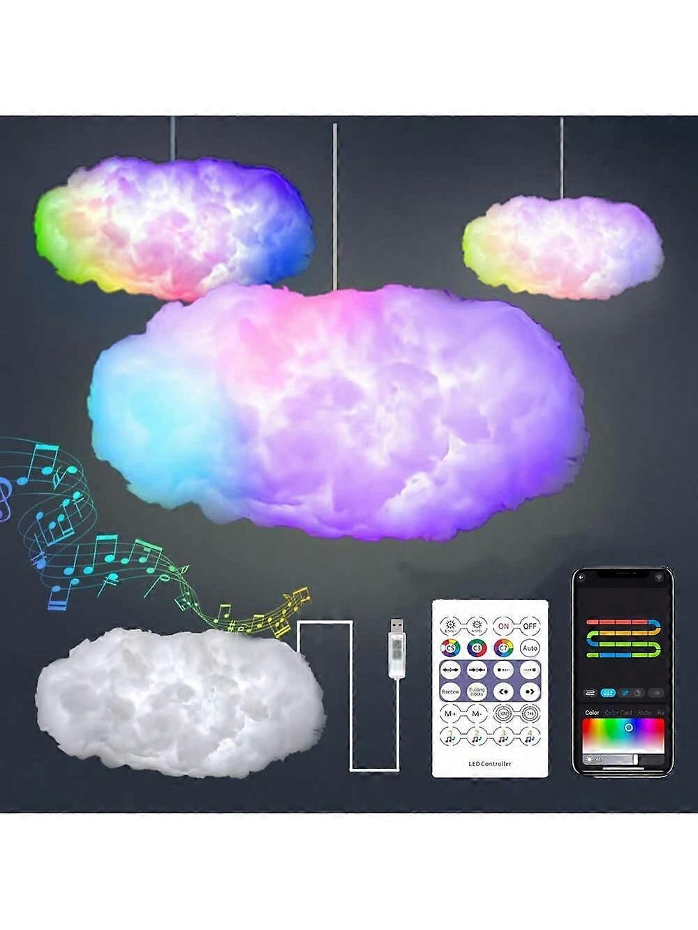 1pc Small RGB LED Cloud Light, Music Rhythm Light, Ceiling Cloud, Fantasy Cloud Layer Light