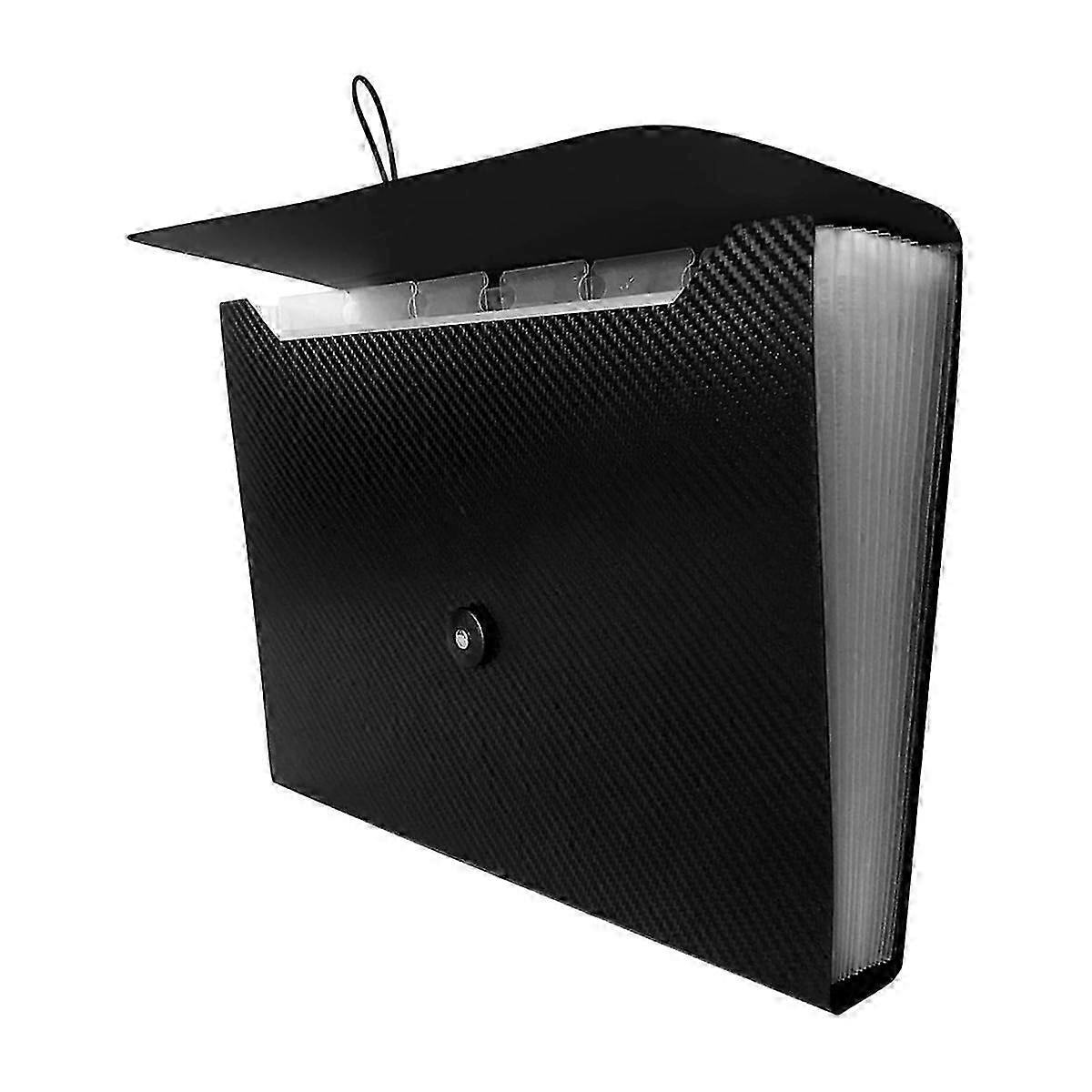 13 Pocket Expanding Folder Accordion Folder with Elastic Buckle Closure,A4 Paper File Organizer comp