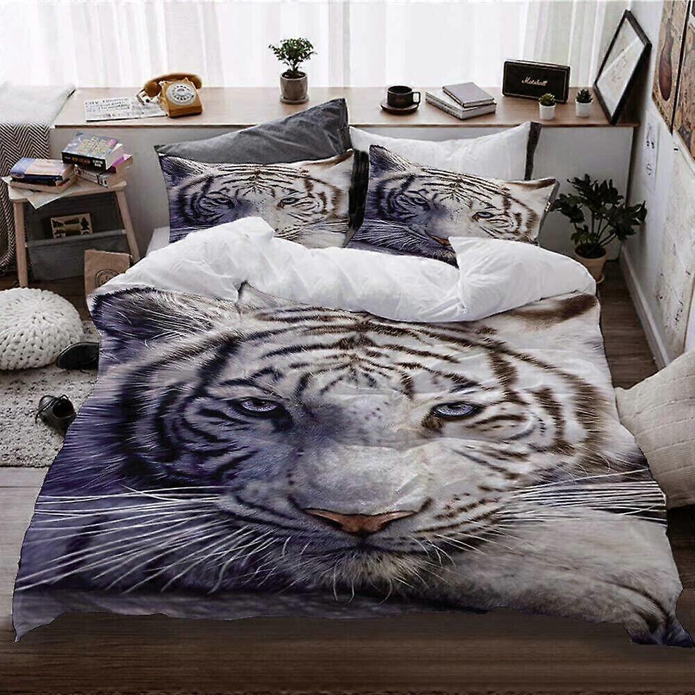 v366 Lençóis Tigre Animal Colcha Conjunto de Capa de Edredom Doona Capa de Quarto Decoração de Cama Conjunto de Cama de 3 Peças (1 Capa de Edredom + 2 Fronhas) Lençóis g