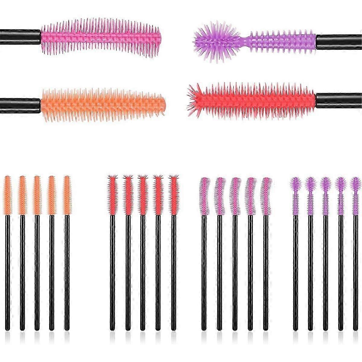 24pcs machines à coudre brosses de nettoyage, silicone 10,5 cm / 4,13 pouces 4 styles réutilisables Nook Cranny fo