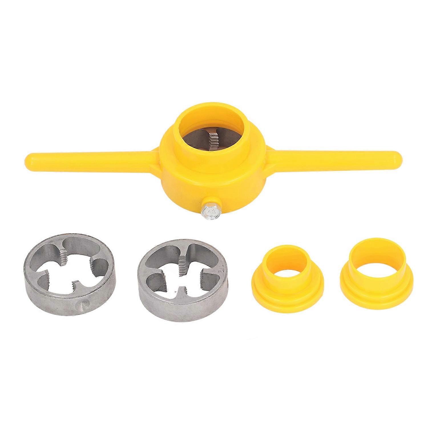 6Pcs PVC Pipe Threader Set 1/2 3/4 1in NPT Tap Die Plumbing Tool Kit for Home PPR Tube 