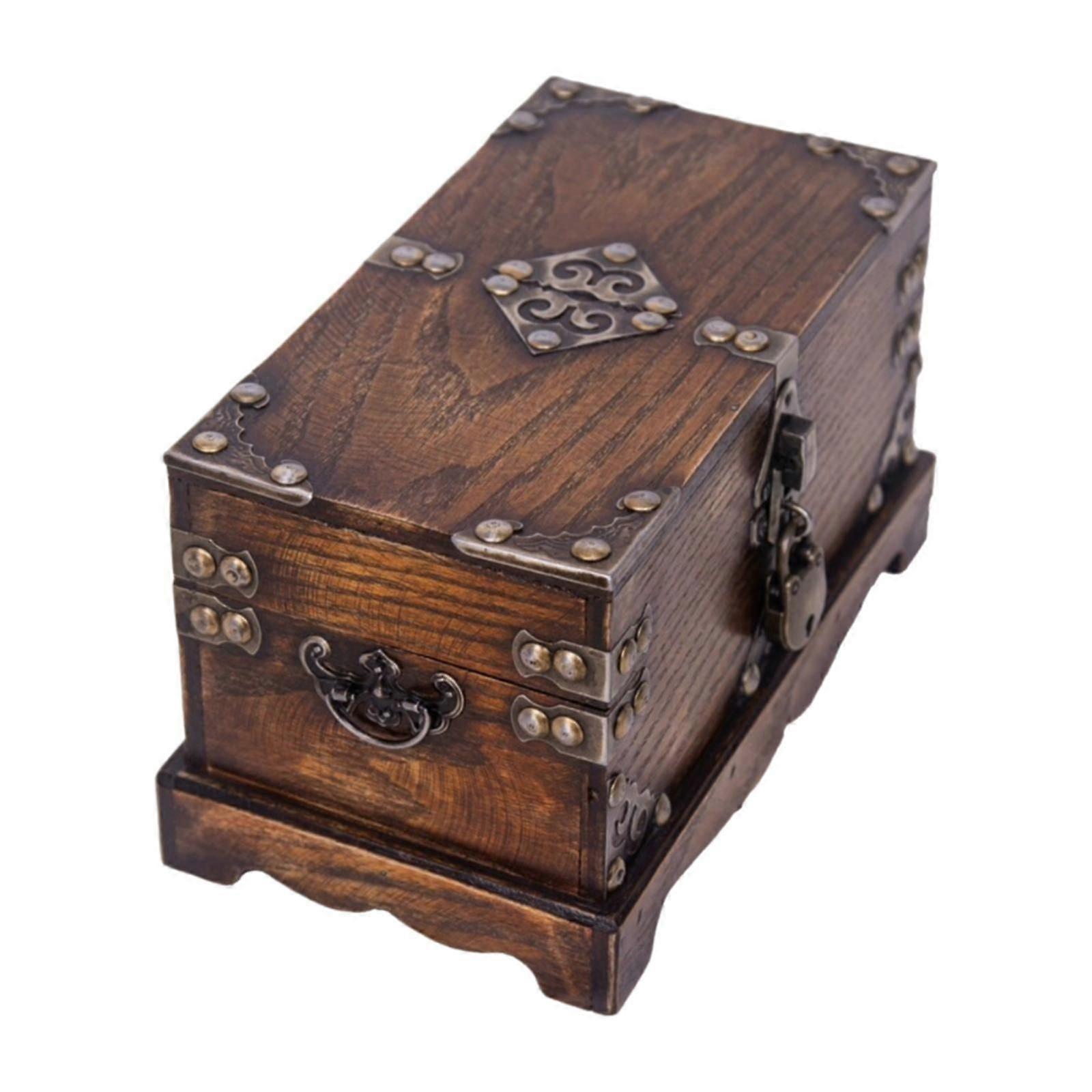 Storage Chest Vintage Retro Wooden Keepsake Container for Anniversary