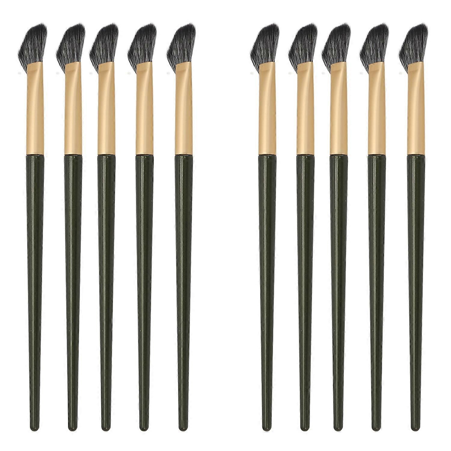 10pcs Half Fan Shape Nose Shadow Brush Professional Soft Texture Even Color Ergonomic Angled Makeup 