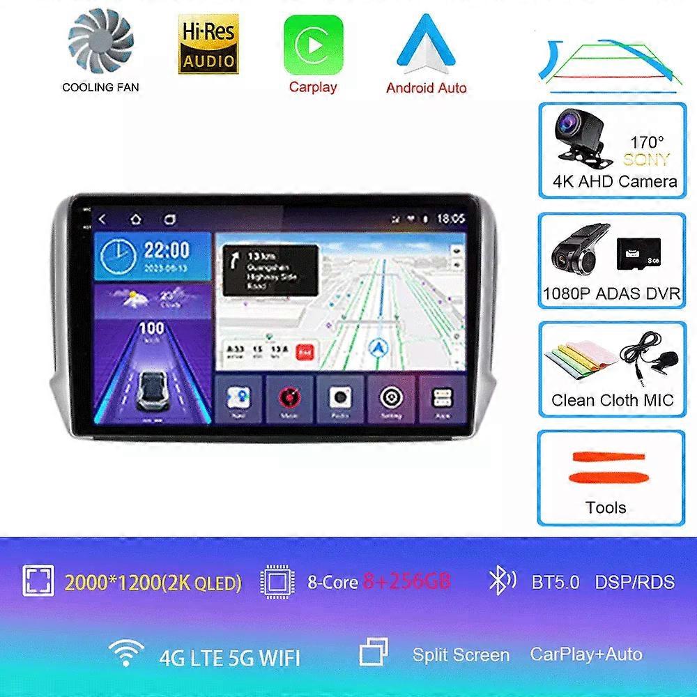 Android Car Radio Stereo 10.1" Screen For Peugeot 2008 208 2012-2018 2 Din Multimedia Navigation Head Unit Gps Auto Audio Player