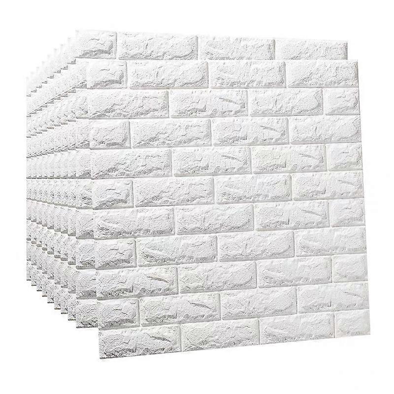 Self-adhesive Wall Panels, White Brick Wallpaper
