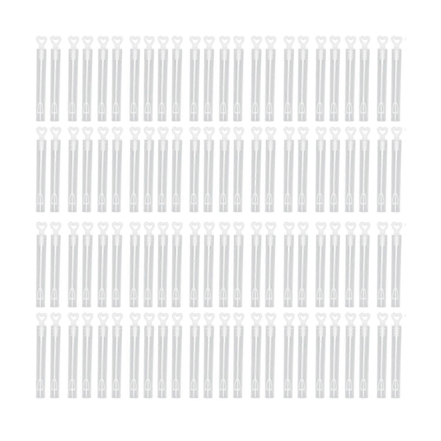96Pcs Bubble Wands White Transparent Durable ABS Portable Widely Used Bubble Sticks for Party Weddin