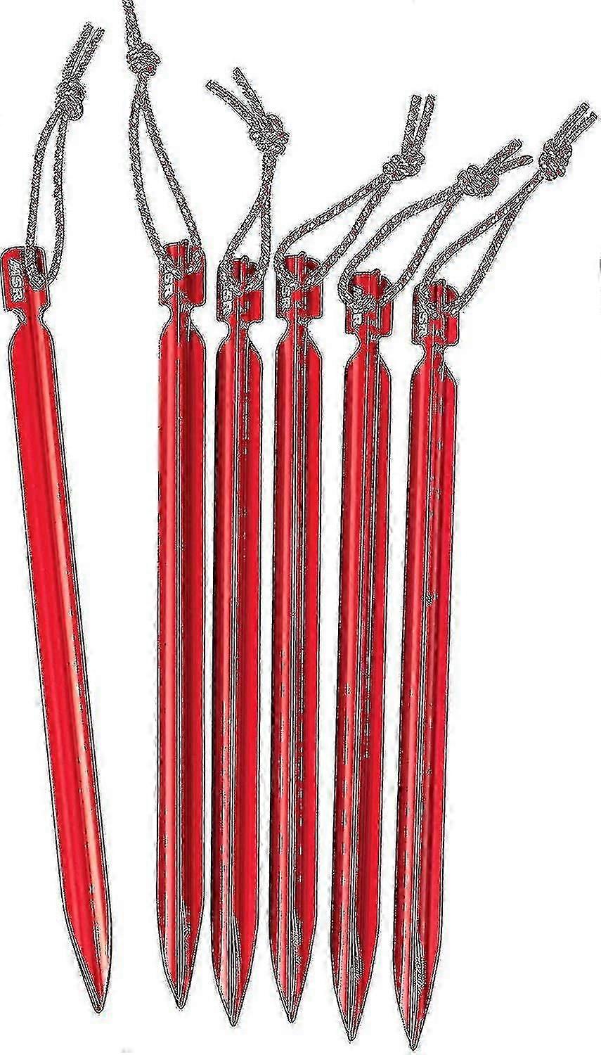 6 Packoutdoors Tent Stakes Pegs, Adjustment Suitable For Tent Footprint Tarp Use,red