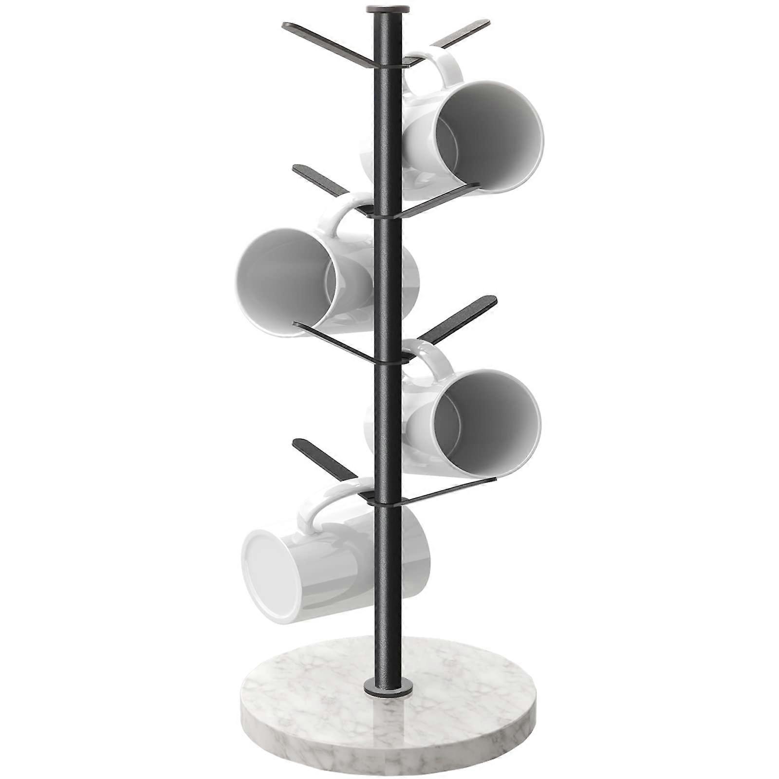 Marble Mug Holder with 8 Hooks for Coffee Cups