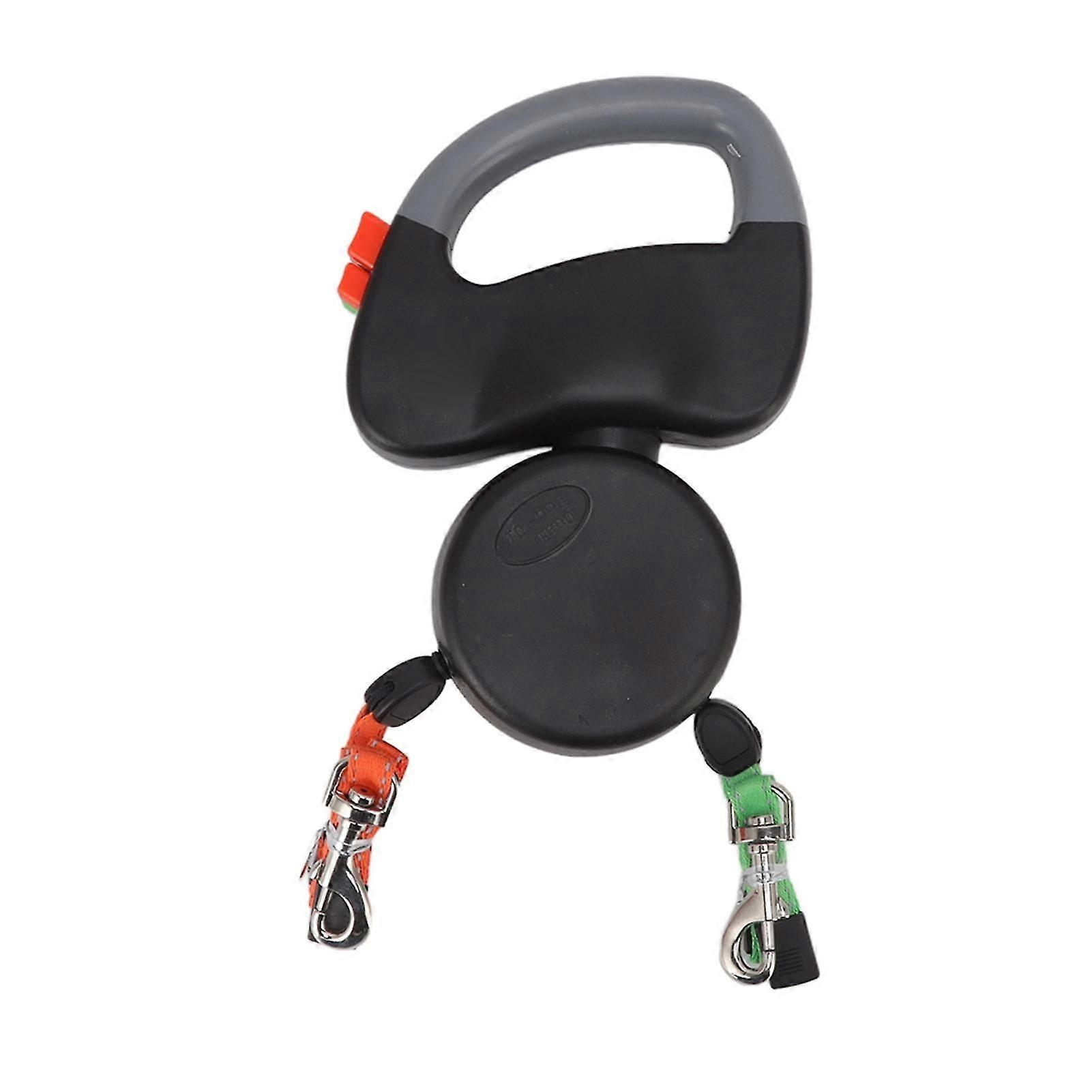 Automatic Retractable Dual Leash for Dogs - Black, Walking Traction Rope