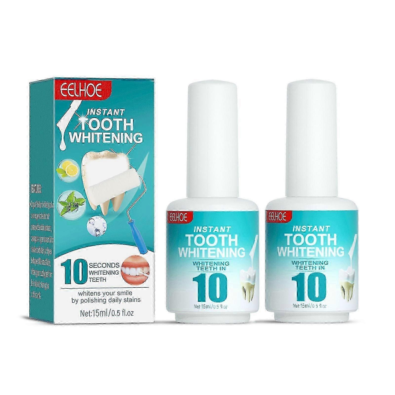 - 2er-Pack Zahnfarbe, Zahnaufhellungsfarbe, Zahnpolitur verkleidet weiß, sofort ein glänzendes Lächeln bekommen,