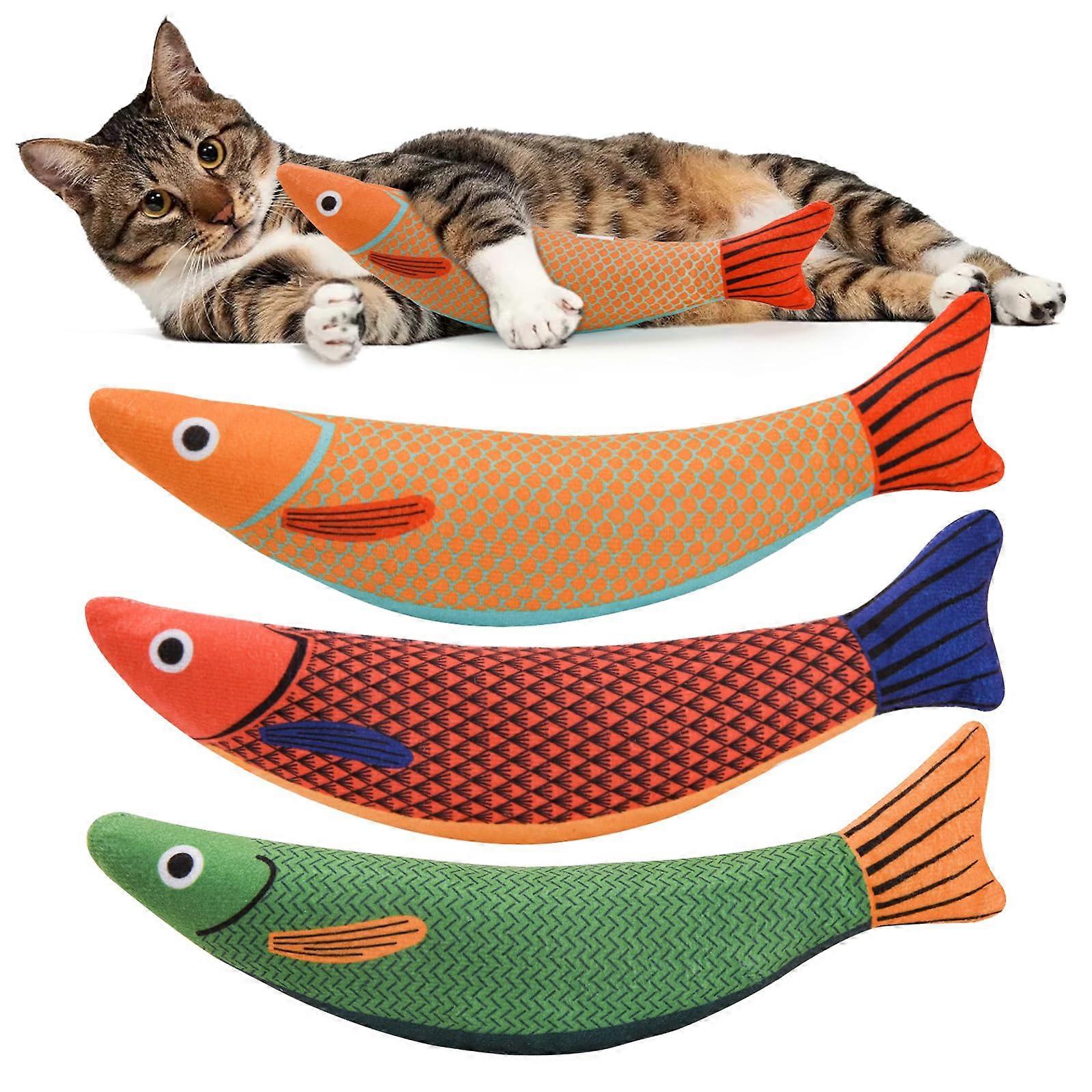 Cat Catnip Toys, Catnip Fish Toy for 3pcs Cats, Wrinkling Cat Kicker Toys, Indoor Cats and Cats Interactive Plush Soft Cat Toys for Cats