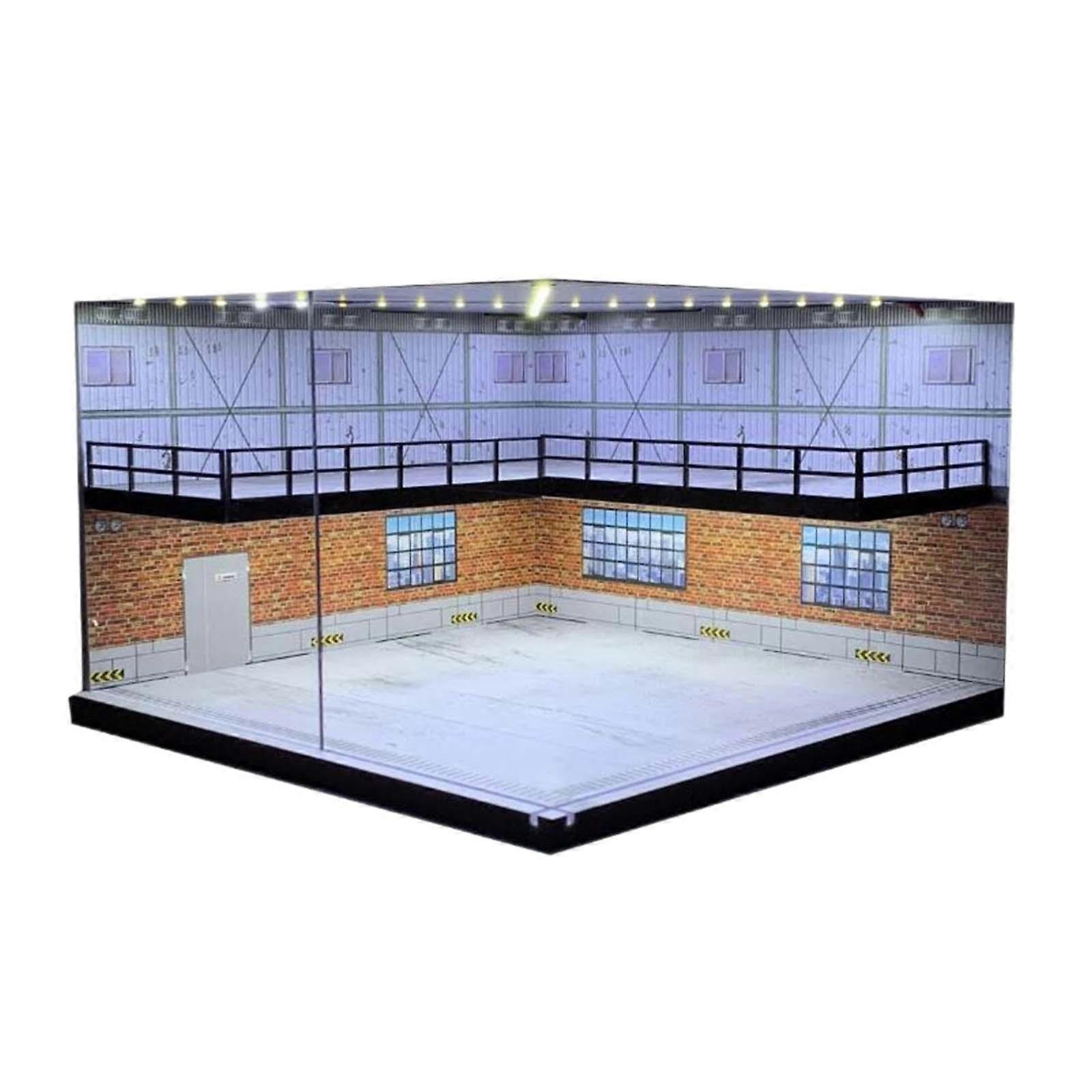 Double Layer 1:64 Parking Lot Acrylic Container Backdrop Vehicle Garage Showcase