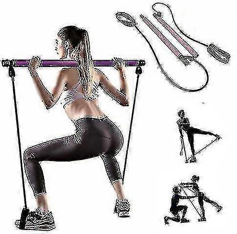 Portable Pilates Bar Kit With Resistance Bands-adjustable Strap Length - W