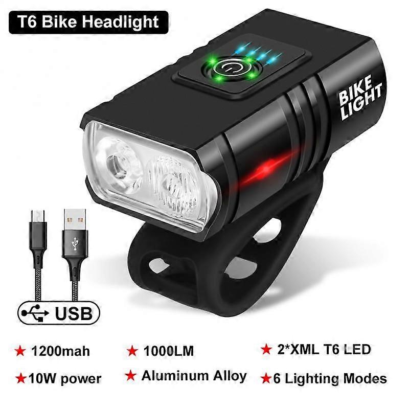 1200LM T6 LED Fahrradlicht USB Wiederaufladbare Lampe MTB Rennräder Vorder- und Hinterrad Fahrrad
