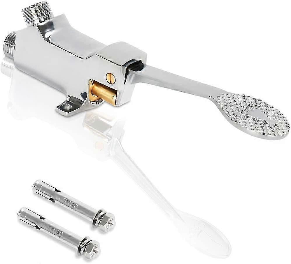 Pedal valve for floor installation in polished chrome