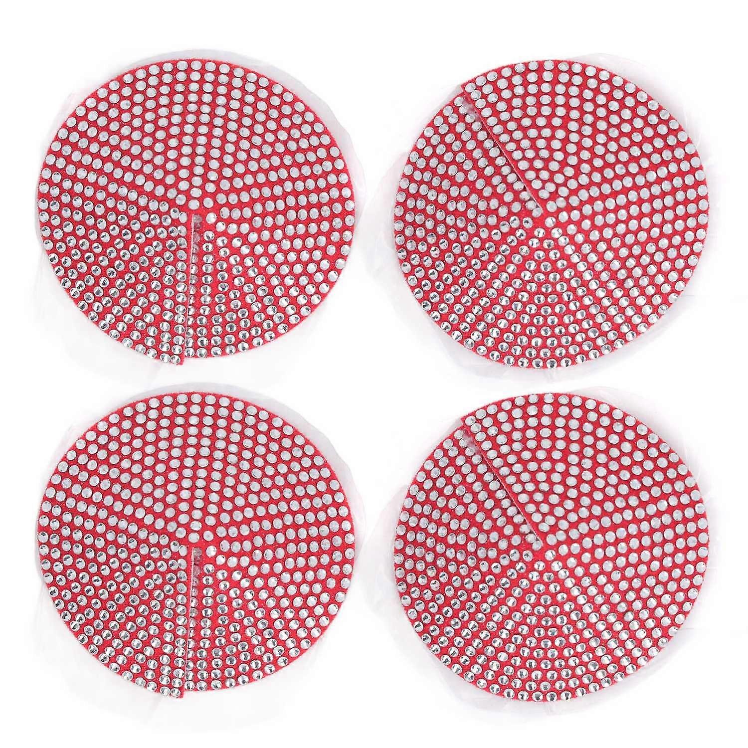 2 Pairs Glitters Pasties Nipple Covers Shimmering Round Cone Shaped Rhinestone Pasties Nipple Sticke