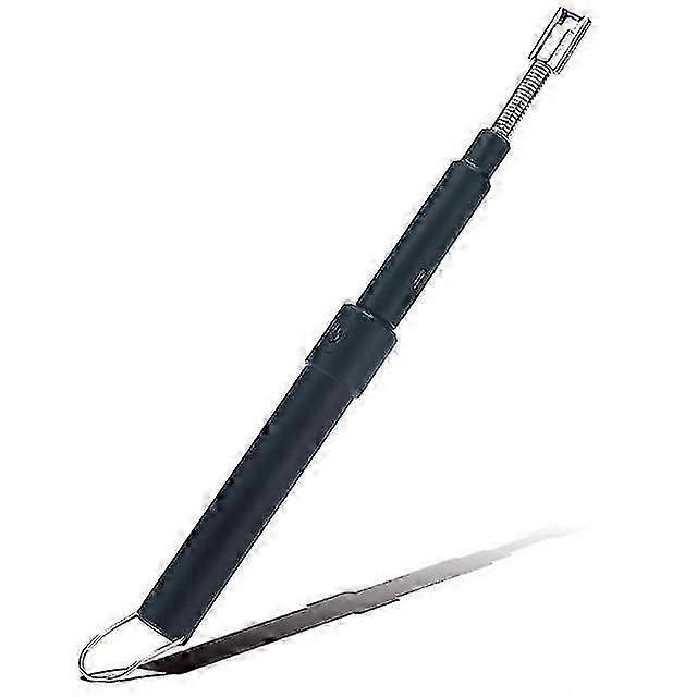 70cm Bbq Candela Usb Accendino Lunghezza regolabile Cucina ricaricabile antivento Accendisigari al plasma Pulse Power Arc (argento)