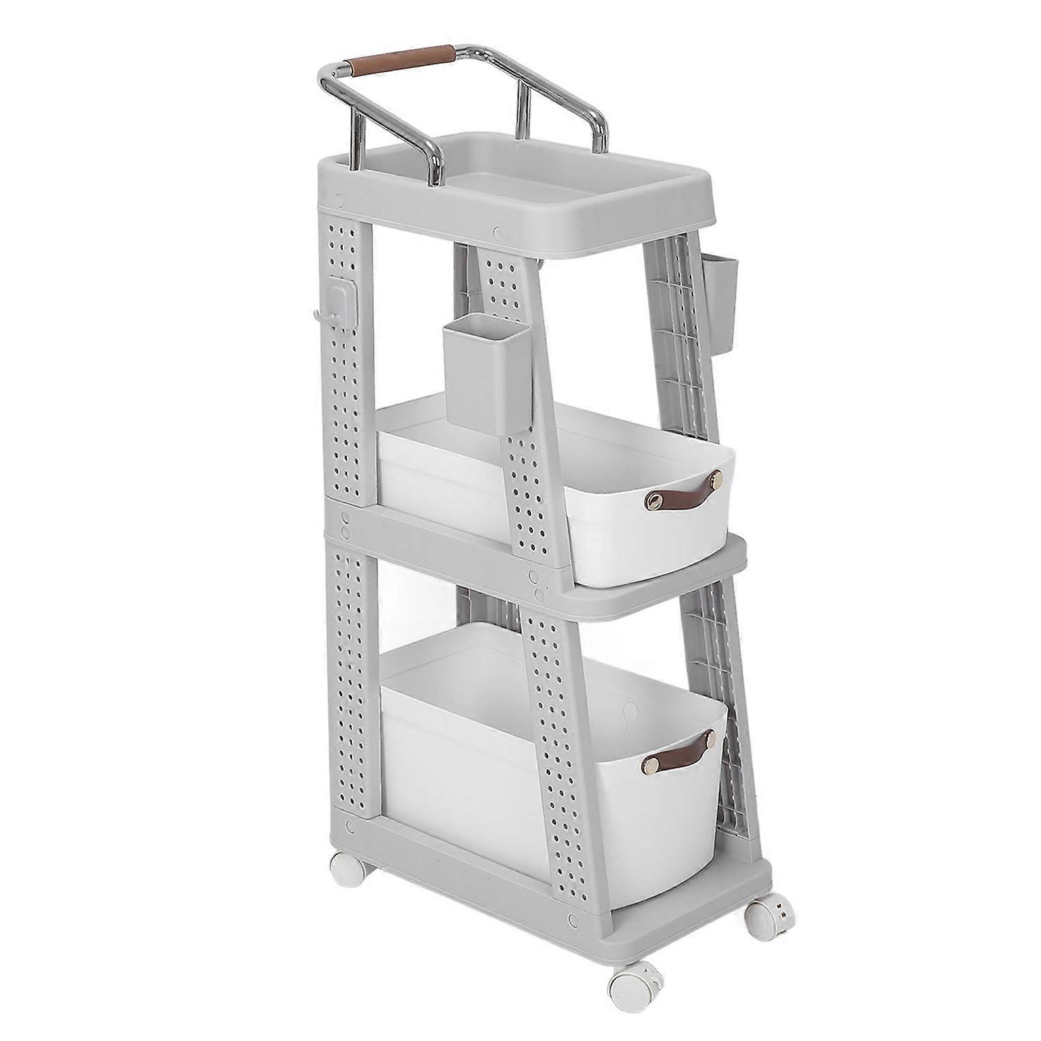 Rolling Utility Cart with Wheels Multi Functional Storage Trolley for Office Living Room Kitchen Mov