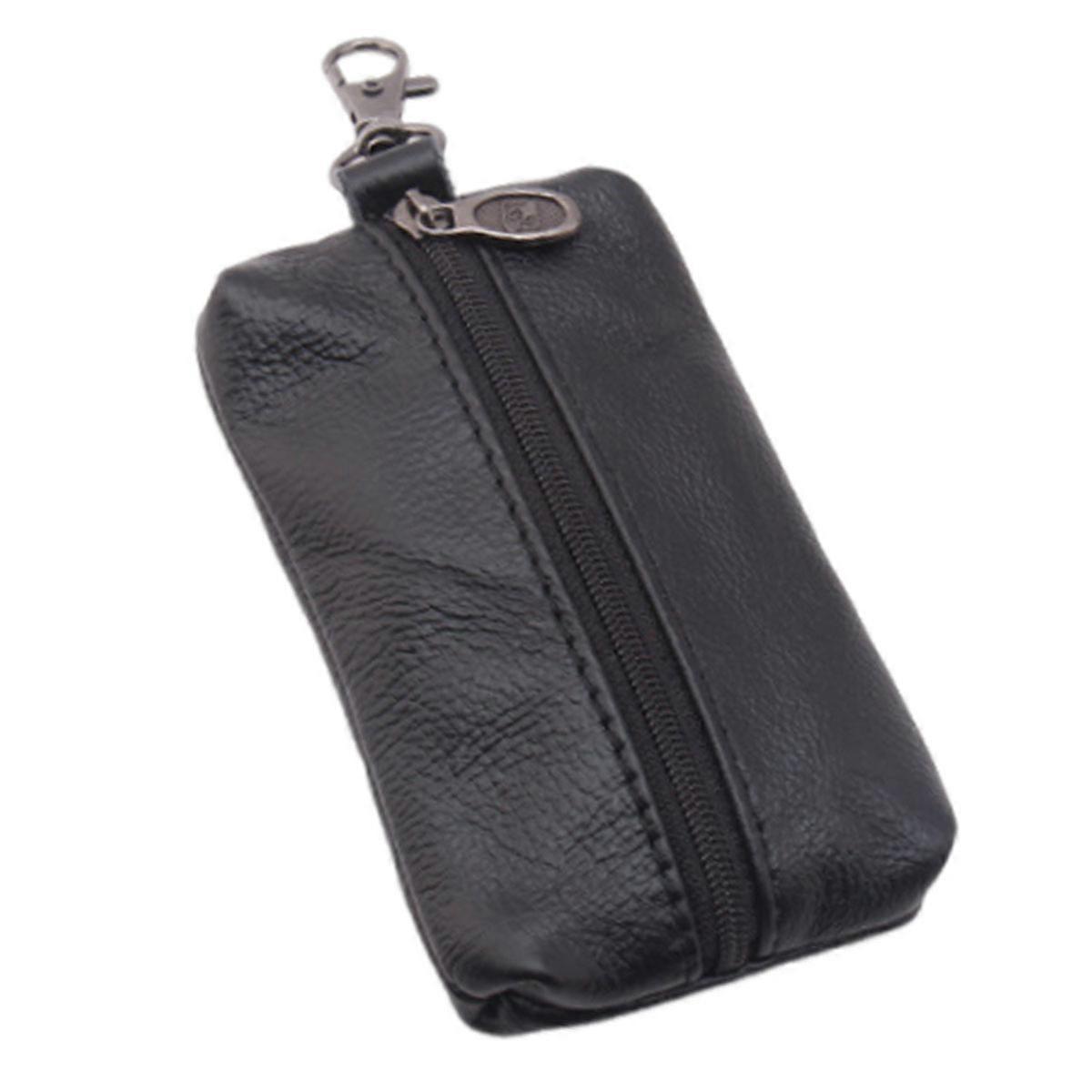 Leather Mini Zipper Coin Purse, Double Zipper, Compact Size