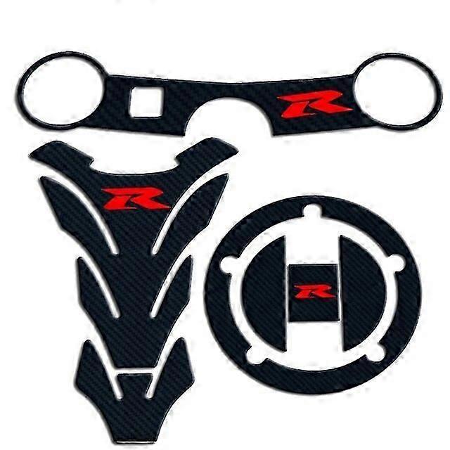 Carbon Tank Cap Sticker Tank Pad Fork Triple Tree Upper Clamp Decal For SUZUKI GSXR GSX-R 600 750 1000 K3 K4 K5 K6 K7 K8 K9 L17Vehicle Wraps