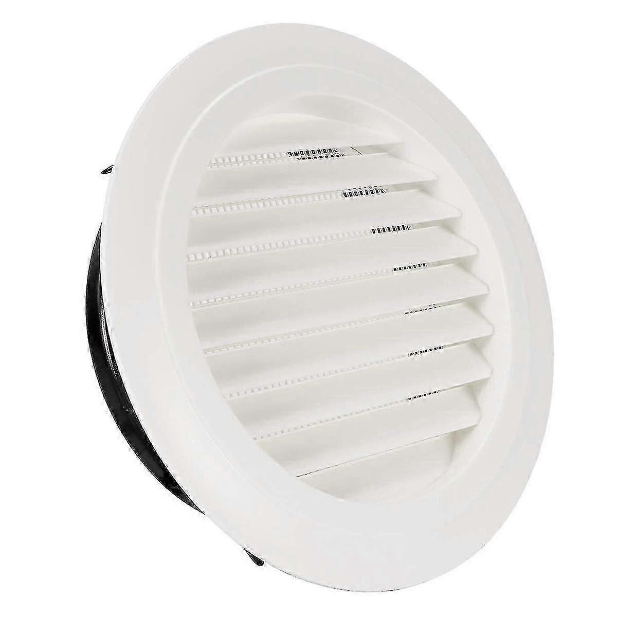 8 Inch Round Abs Louver Grille Cover White Soffit Vent With Built-in Fly Screen Mesh For Bathroom Office Kitchen Ventilation