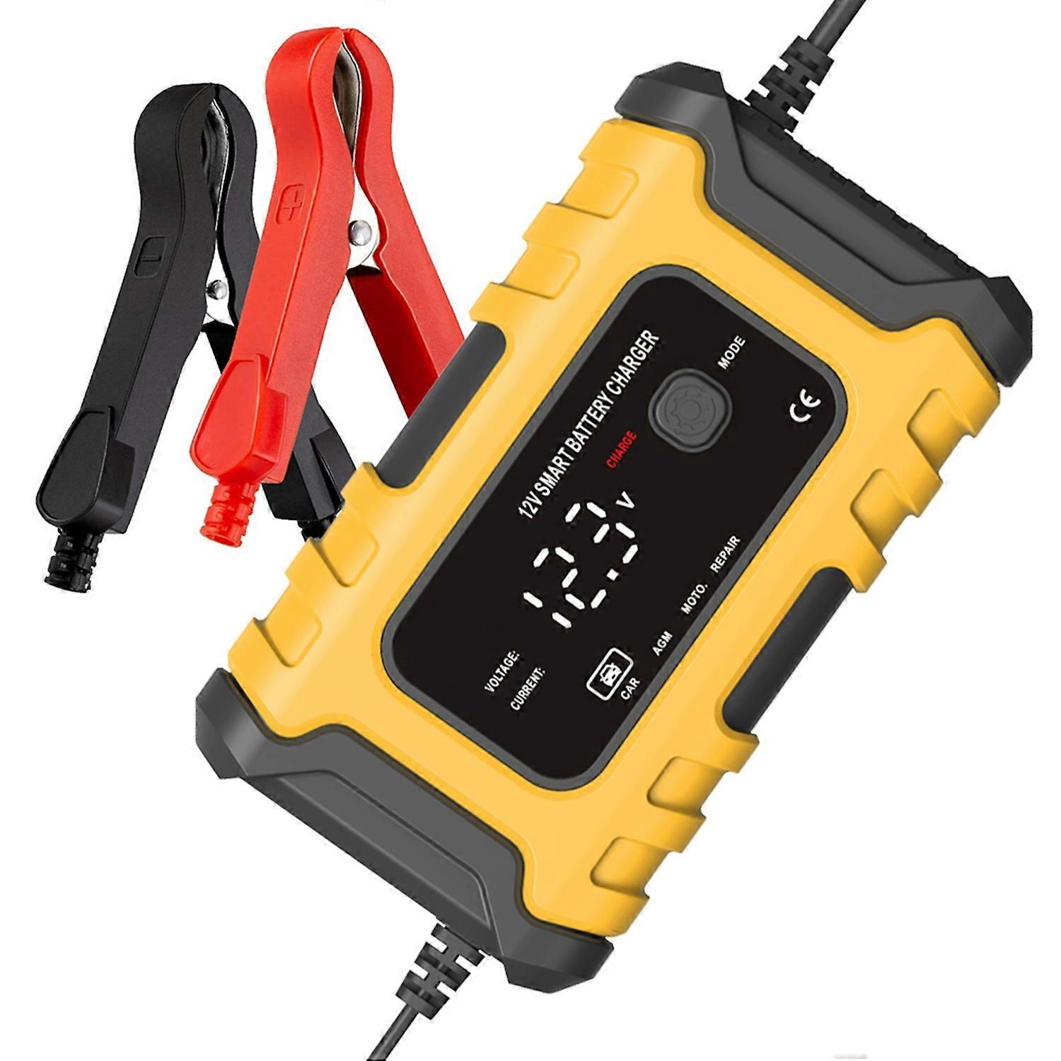 Motorcycle Battery Chargers 12V6A Full Automatic Smart Battery Chargers Maintainer Portable Trickle