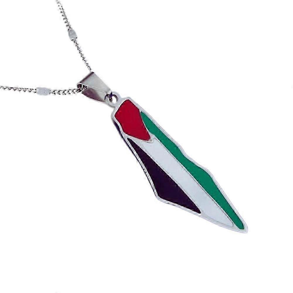 Collier pendentif carte de la Palestine en or pour femmes et hommes Bijoux de carte de pays