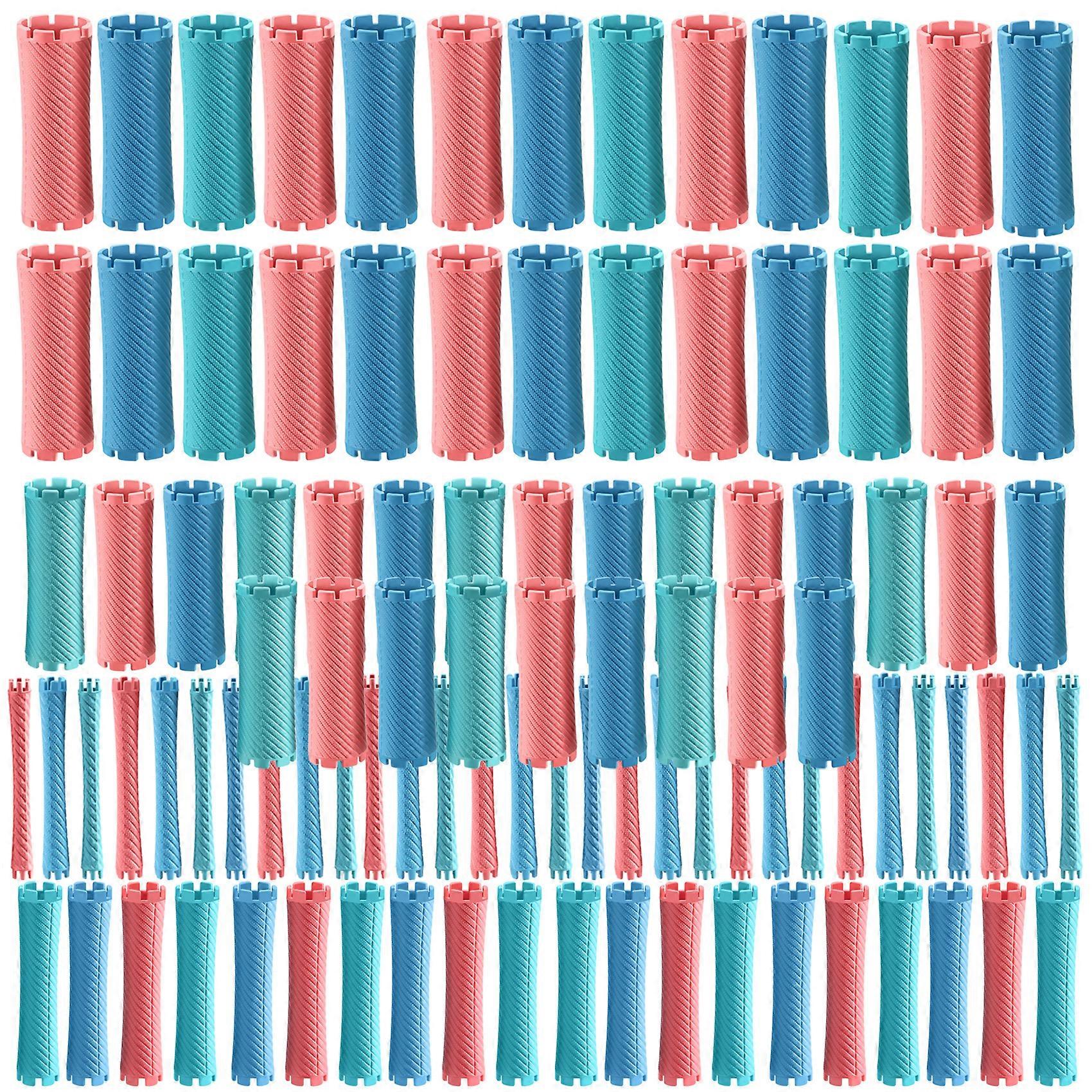 100Pcs/Set 10 Sizes Plastic Curlers Rollers Wave Fluffy Corn Styling