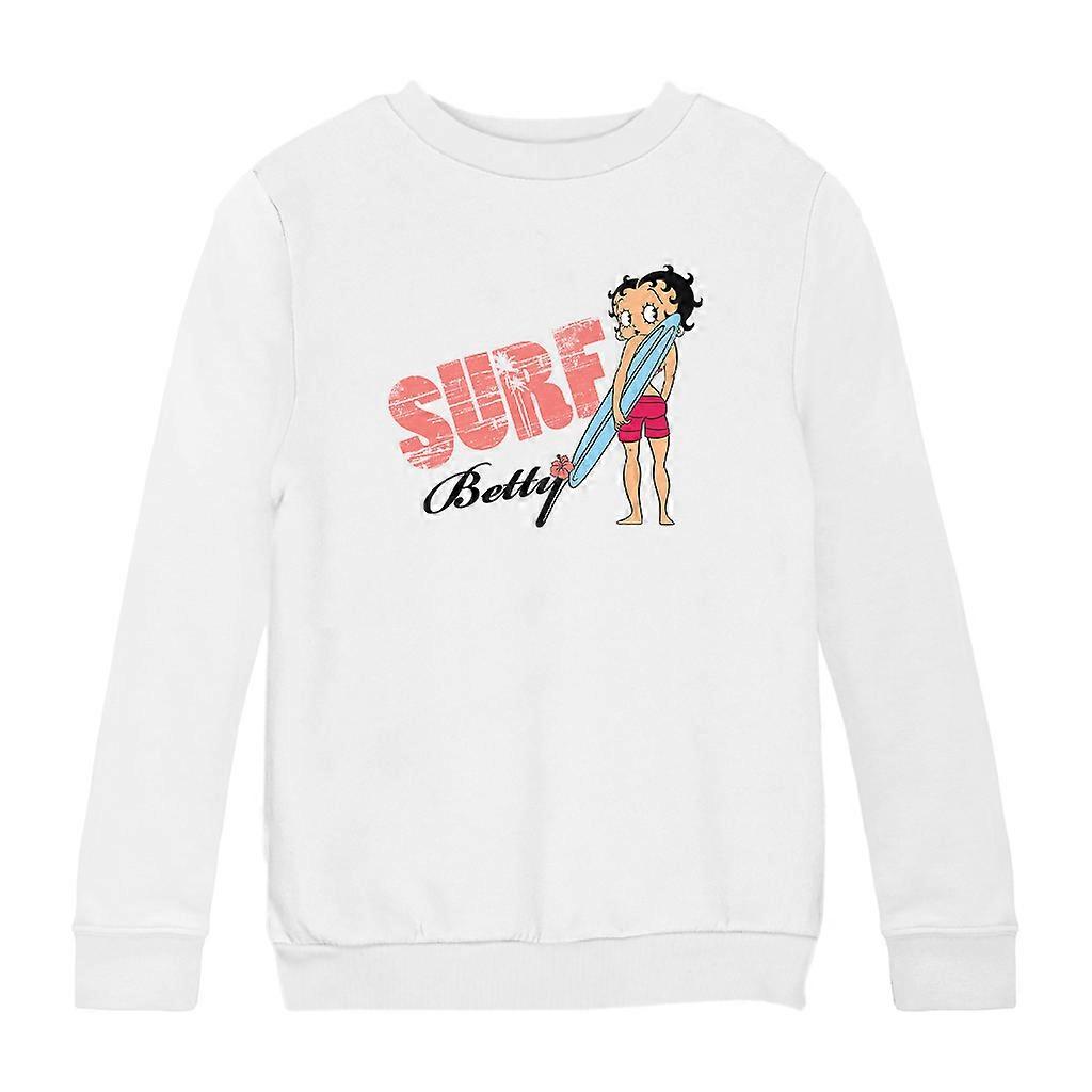 Betty Boop Surf Board Pose Kid's Sweatshirt