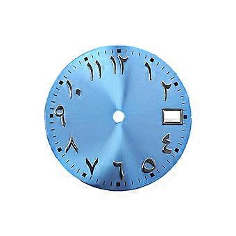 28.5mm Diameter Wristwatch Dial with Arabic Markers for Watch Watches Movement Watch Repair Accessories  Silver