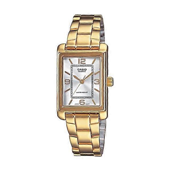 Casio Ltp-1234pg-7aeg Women's Quartz Watch - Gold-tone, Rectangular Dial