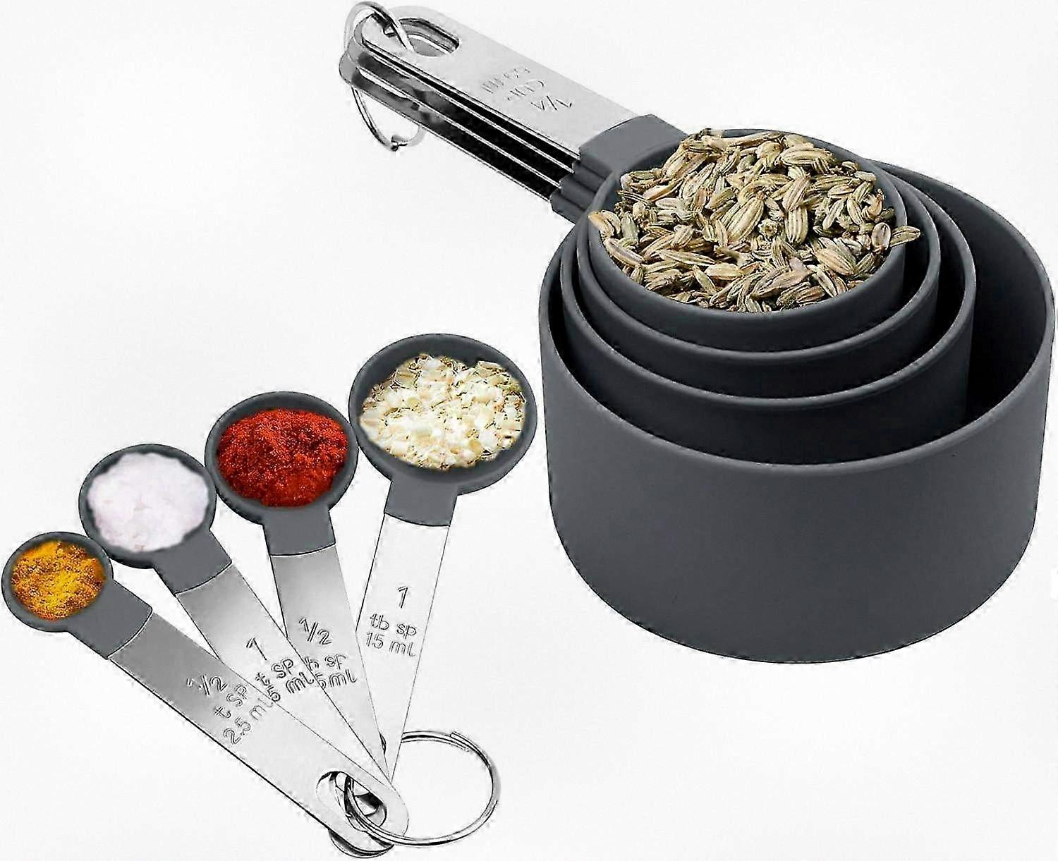 Practical Measuring Spoon and Cup Set for Kitchen, Baking, and Cooking - 8-Piece Collection