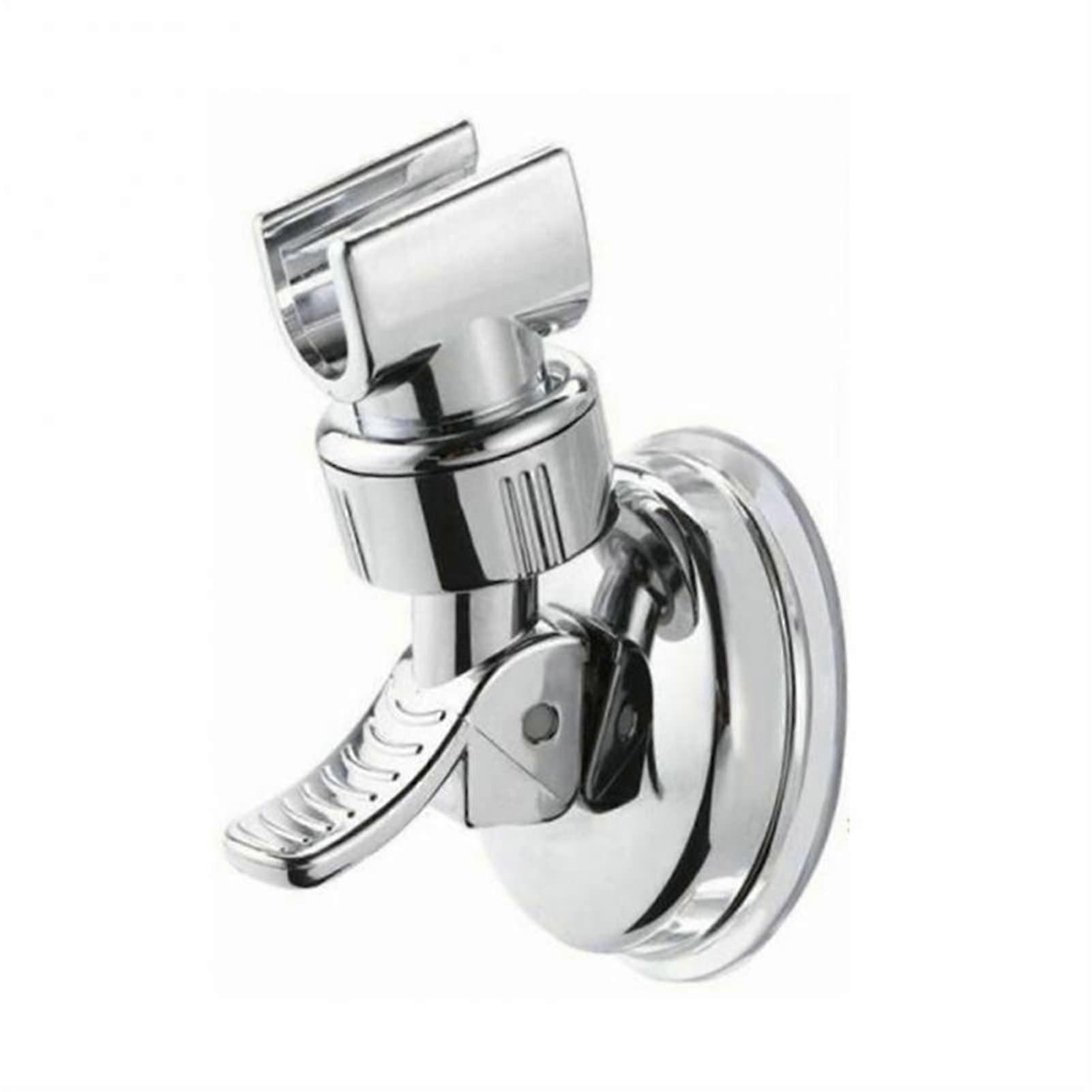 Universal Adjustable Hand Shower Holder Chrome Plated Suction Cup Mount Shower Rails Compatible With Most Hand Showers