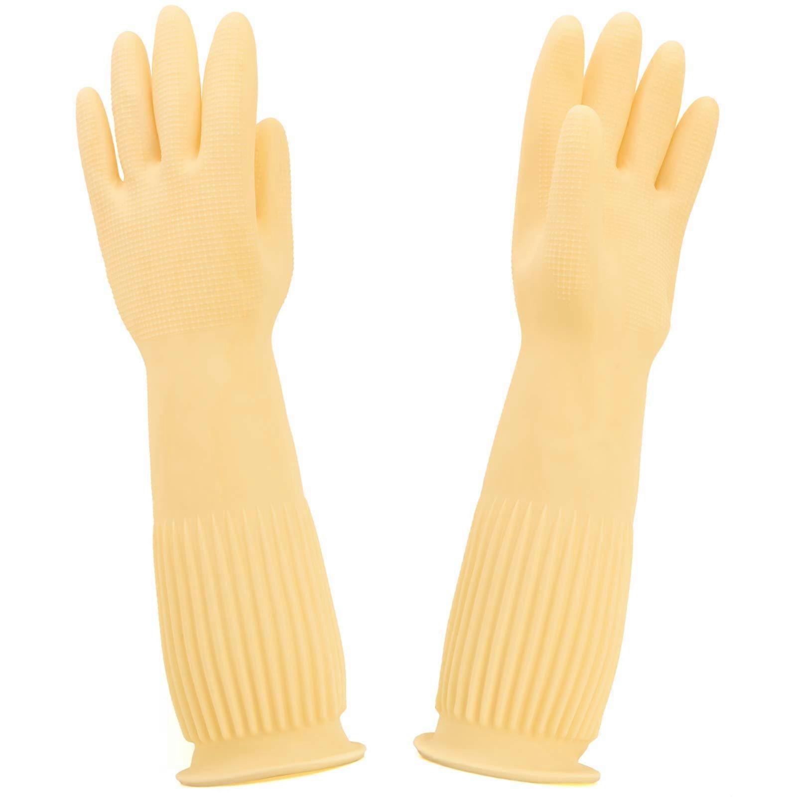 Mutfak Bulaşık Yellow Reusable Rubber Cleaning Gloves XL Size Durable Non-Slip Design